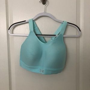 UNDER ARMOUR SPORTS BRA Adjustable Straps Aqua size Large EUC